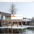 Modern Rural Self built House With Wooden Structure Glass Railings And Waterfront Veranda
