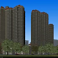 High Rise Residential Buildings Featuring Modern Exterior And Surrounding Greenery And Roads