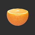 Detailed Botanical Illustration of Sliced Orange with Juicy Segments on Black Background