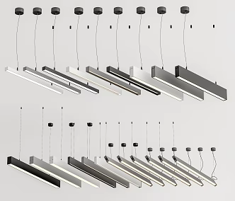 Modern chandelier office chandelier 3d model