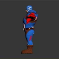 Captain America Game Character With Blue Uniform White Star Red Gloves Arms Outstretched