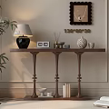 American Style End View Table Wooden Side Cabinet 3d model