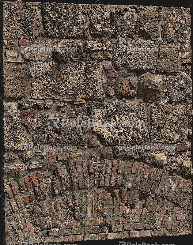 Stone wall wall wall broken wall brick wall brick 3d model