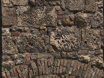 Stone wall broken wall brick wall brick 3d model