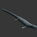 Prehistoric Marine Reptile 3D Model With Long Snout And Sharp Teeth 3d model