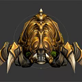 3D Rendered Golden Mythical Creature With Spiked Armor And Sharp Clawed Limbs