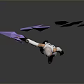 Fantasy Female Character With Silver White Hair Purple Crystal Wings And White Outfit