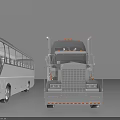 Various Commercial Vehicles Including Trucks And Buses On Gray Background
