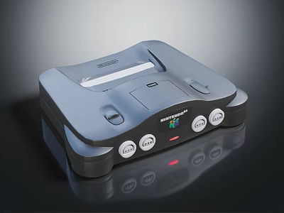 Super Nintendo Entertainment System Console With Gray Black Design Control Buttons And Cartridge Slot 3d model