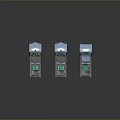 Three Industrial Mechanical Devices With Green Components And Gray Metal Structures