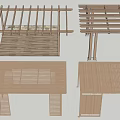 Modern Wooden Pergola Design With Slatted Roof And Support Column Styles