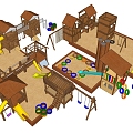 Children's Equipment Combination Modern Amusement Facilities 3d model