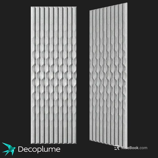 Architectural Components With Textured Surface And Parallel Geometric Patterns Design 3d model 