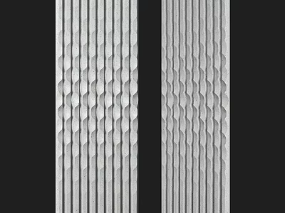 Architectural Components With Textured Surface And Parallel Geometric Patterns Design 3d model