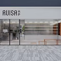 RUISA Specialty Store Modern Exterior With Glass Doors And Shelf Display Area
