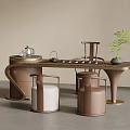Luxury New Chinese Style Complete Tea Table And Chairs Set For Cozy Home Tea Room