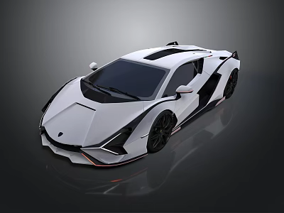 White Sports Car With Sleek Modern Design Black Roof And Aerodynamic Wheels 3d model