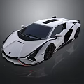 White Sports Car With Sleek Modern Design Black Roof And Aerodynamic Wheels