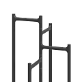 Modern Black Metal Shelving Unit With Vertical And Horizontal Bars Design 3d model