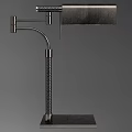 Modern Floor And Table Lamps With Metal Textured Pole And Square Base Design