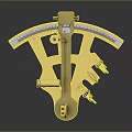 Ornate Brass Sextant Vintage Navigational Tool With Precision Scale And Telescope