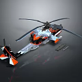 Sleek Modern Helicopter With Orange White Livery Streamlined Fuselage And Rotor Blades