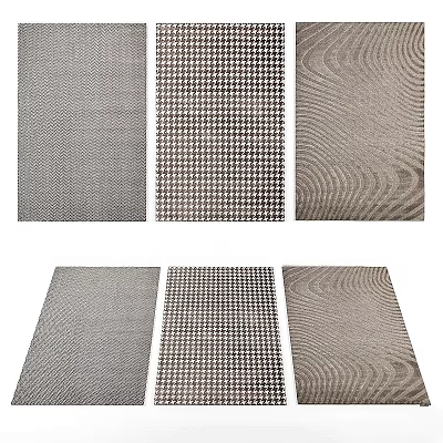 Square Rugs With Various Patterns Textured Designs For Modern Home Decor 3d model