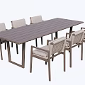 Rectangular Outdoor Table Set with Woven Chairs and Wooden Top for Garden Patio Use