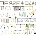 Public Playground Facilities Featuring Various Swing Designs And Colorful Structures For Kids 3d model