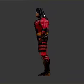 Red Superhero Action Figure With Red Costume Black Mask And Yellow Belt Standing Pose