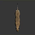 Realistic Detailed Leopard Standing Gracefully on Dark Background With Spotted Fur 3d model