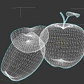 Fresh Juicy Red Apples Whole and Sliced on Dark Background