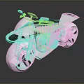 Modern Transparent Crystal Motorcycle Model With Shiny Surface And Reflection 3d model