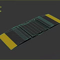 Black Mat With Yellow Edges Three Connected Sections And Grid Texture Surface 3d model