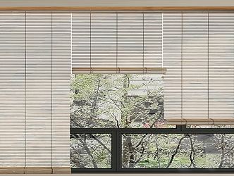 New Chinese-style Roller Bamboo Shutter 3d model