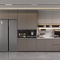 Modern Kitchen Interior With Gray Cabinets Appliances White Countertop And Natural Light