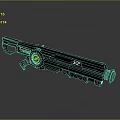 Futuristic Sci Fi Weapon With Advanced Metallic Design And Glowing Circular Components 3d model
