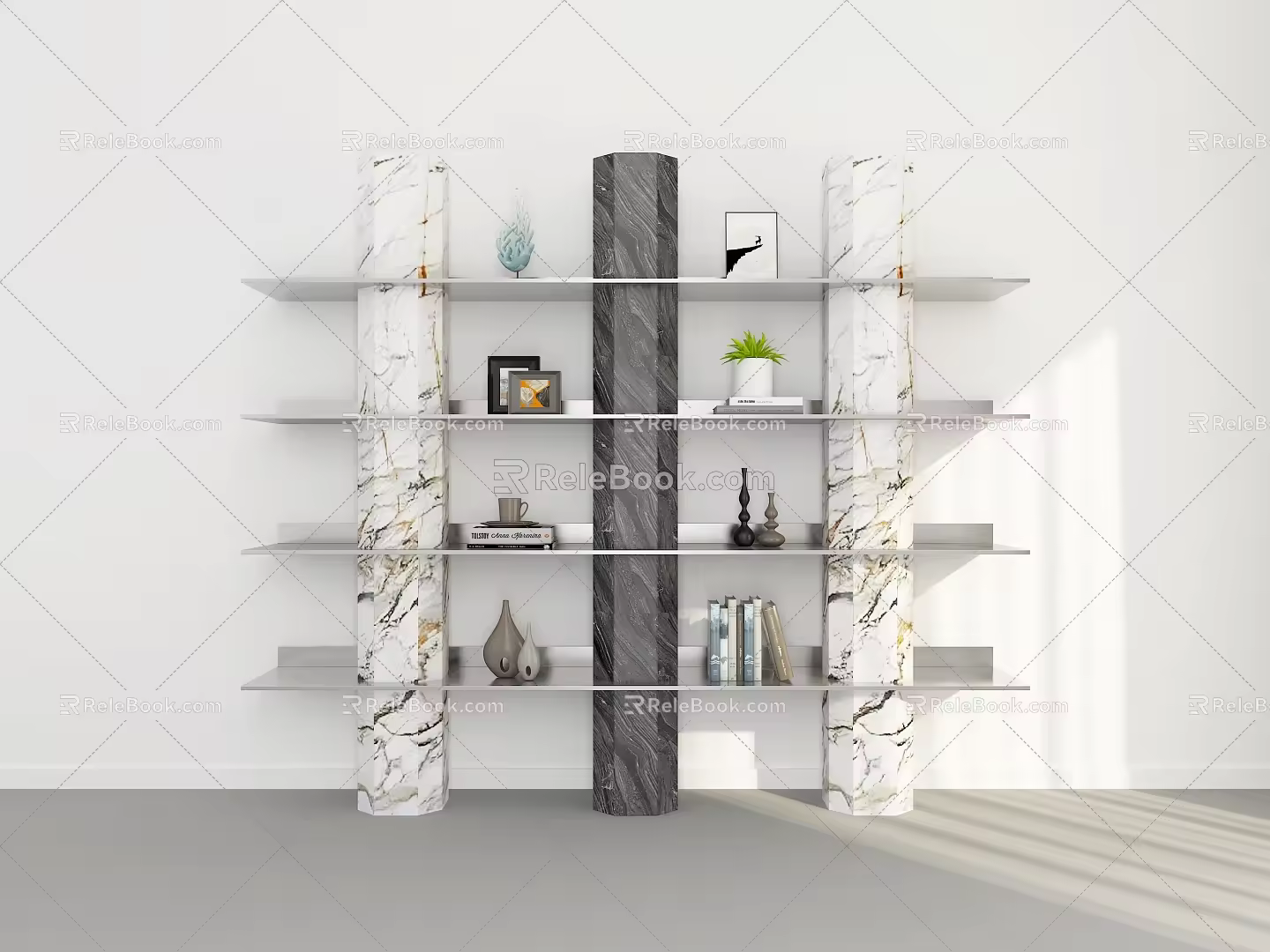 Bookshelf Ornaments Bookshelf Decoration Decorative Rack Storage Rack Bookshelf 3d model