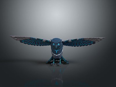 Owl Machine Owl Mechanical Owl Mech Owl Sci-fi Owl Cyber Owl 3d model