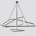 Modern Chandeliers with Sleek Curved Metal Lines and Contemporary Circular Hanging Design