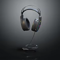 Black Over-ear Headphones With RGB Lighting And Wired Cable For Stylish Audio Experience