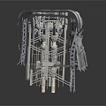 Industrial Structural Component With Metal Frame Mesh Panels And Support Legs