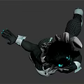 3D Fantasy Rabbit Creature Character With Green Black Tight Suit And Glowing Accents
