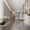 New Chinese Reception Area Hotel Reception Area 3d model