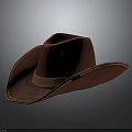 Red Leather Cowboy Hat with Classic Brown Band and Stylish Design