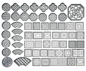 New Chinese-style openwork window 3d model