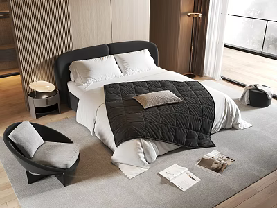 Modern Double Bed 3d model