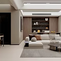 Modern Stylish Open Plan Living And Dining Room With Elegant Neutral Tone Interior Home Design