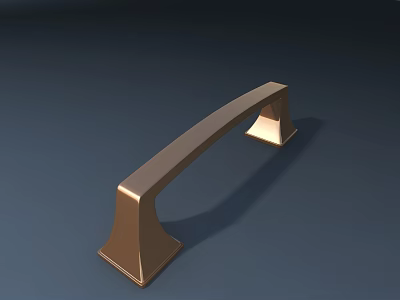 Modern Brass Kitchen Faucet With Curved Body And Square Base Sleek Design 3d model