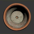 Terracotta Plant Pot With Saucer And Textured Design For Home Gardening